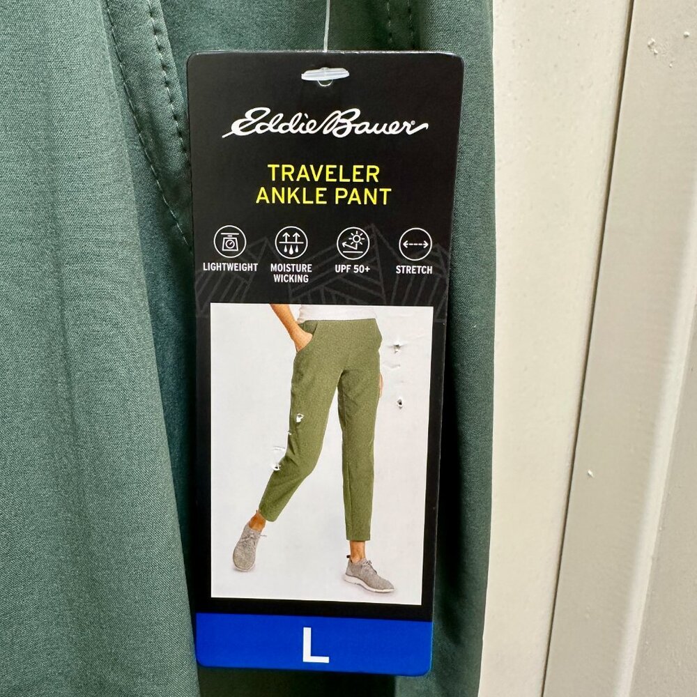 Eddie Bauer Traveler Ankle Pant Women's Size L Lightweight UPF 50+ 4-Way Stretch - Picture 14 of 16